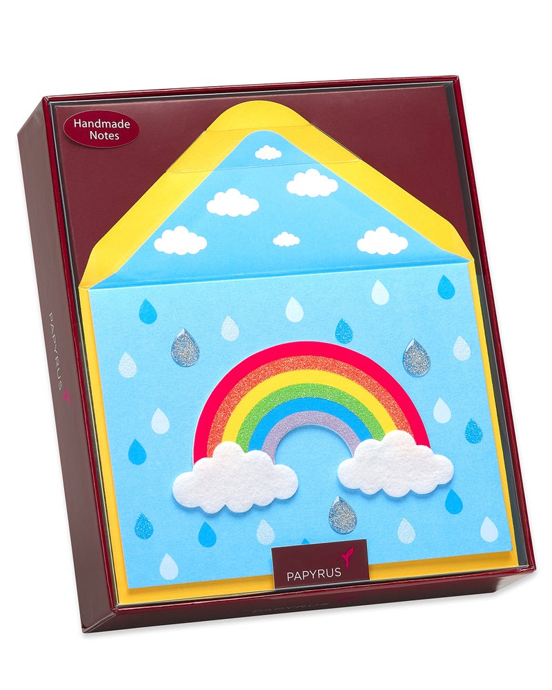 Papyrus Blank Cards with Envelopes, Rainbow with Glitter (8-Count) - Image 5